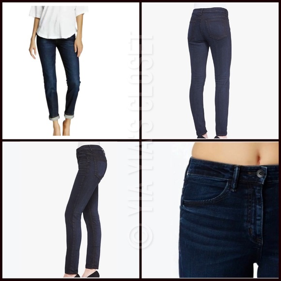 Helmut Lang Women’s SZ 24 High-Rise Slim Jeans in Dark Blue/Indigo Stretch Denim - Picture 4 of 14